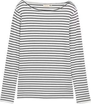 TOM TAILOR Damen Langarmshirt mit Streifenmuster, blau, Gestreift, Gr. XXL