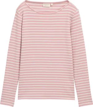 TOM TAILOR Damen Langarmshirt mit Streifenmuster, rosa, Gestreift, Gr. S