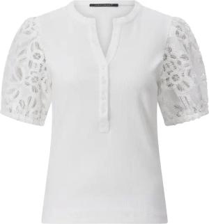 Luisa Cerano - T-Shirt mit Ärmel-Stickerei - Größe 34 - weiß