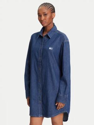 Tommy Jeans Jeanskleid DW0DW21420 Dunkelblau Relaxed Fit