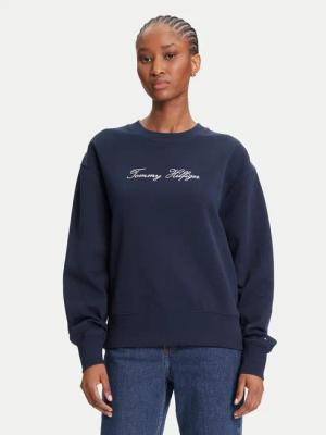 Tommy Hilfiger Sweatshirt Script WW0WW47159 Dunkelblau Regular Fit