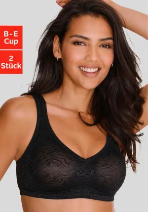 PETITE FLEUR Soft-BH Damen schwarz + weiß Gr.80C