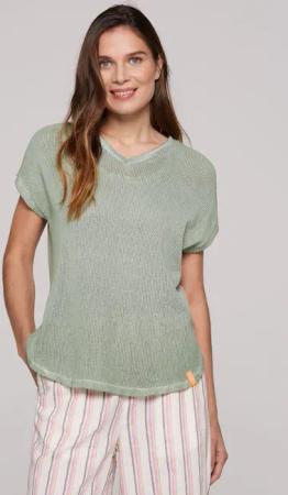 SOCCX V-Ausschnitt-Pullover, mit überschnittenen Schultern