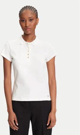 Tommy Hilfiger Poloshirt Gold Button WW0WW45768 Écru Slim Fit