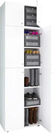 Schuhschrank Lona weiß B/H/T: ca. 70x223x39 cm
