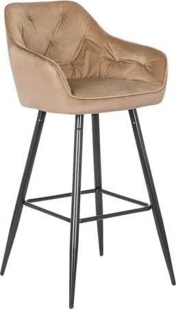 Barhocker SALEM beige Velourstoff B/H/T: ca. 53x105x58 cm