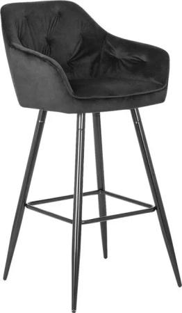 Barhocker SALEM schwarz Velourstoff B/H/T: ca. 53x105x58 cm