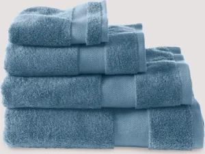 hessnatur Frottier Handtuch aus Bio-Baumwolle - blau - Größe 100x180 cm