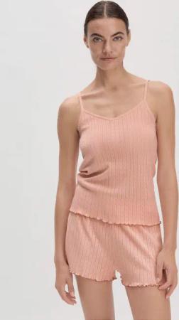hessnatur Damen Pointelle Spaghetti Top PURE COTTON aus Bio-Baumwolle - rosa - Größe 46