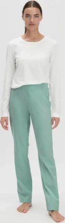 hessnatur Damen Schlafhose Regular PURE COTTON aus Bio-Baumwolle - grün - Größe 44