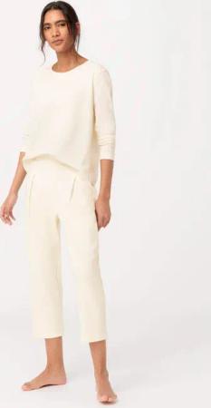 hessnatur Damen Pyjama PURE COTTON aus Bio-Baumwolle - natur - Größe 36
