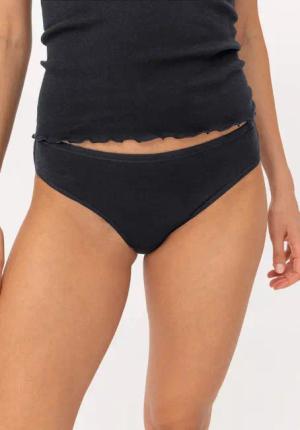 hessnatur Damen Slip im 2-Pack PURE COTTON aus Bio-Baumwolle - schwarz - Größe 42