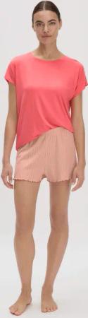 hessnatur Damen Pointelle Schlafshorts Relaxed PURE COTTON aus Bio-Baumwolle - rosa - Größe 48