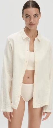 hessnatur Damen Musselin Hemd Oversize PURE COMFORT aus Bio-Baumwolle - natur - Größe 48