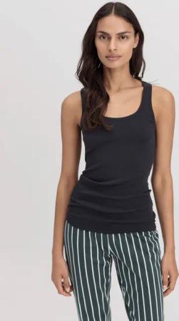 hessnatur Damen Rundhals Tanktop im 2-Pack PURE COTTON aus Bio-Baumwolle - schwarz - Größe 36