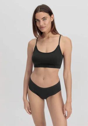 hessnatur Damen Bustier im 2er-Pack PURE COTTON aus Bio-Baumwolle - schwarz - Größe 38