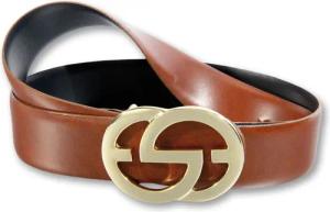 Silbergift Koppelgürtel, mit goldfarbener Designschließe