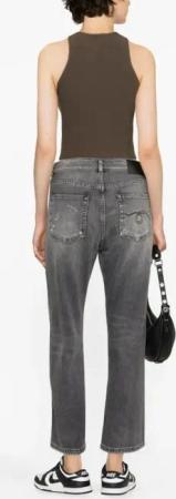 R13 - Cropped Boyfriend Jeans - Größe 27 - grau