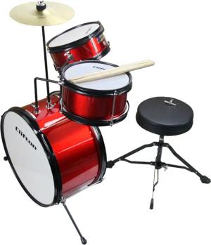 Clifton Kinderschlagzeug Junior Drum, rot, 3-St.