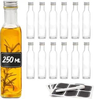 Praknu Trinkflasche 12 Glasflaschen schraubverschluss 250ml,