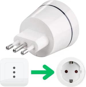 Hama Reise-Stecker Strom-Adapter DE auf IT