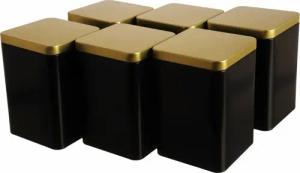 DOSENRITTER Vorratsdose GOLDI, (6-Set), Schwarz-Gold