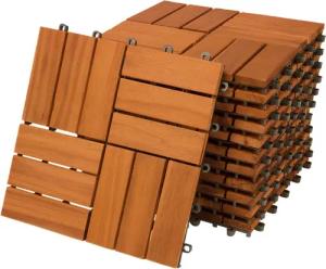 Casaria Holzfliesen 11x Akazie Mosaik, Terrassenfliesen