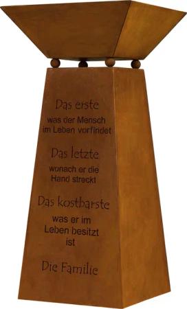 Rostikal Dekosäule Pflanzschale mit Säule Spruch