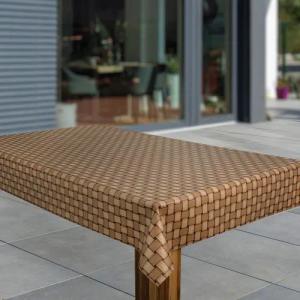 laro Tischdecke Wachstuch-Tischdecken Abwaschbar Rattan Braun