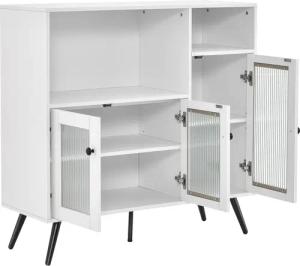 COSTWAY Küchenbuffet Schrank mit Glastüren &