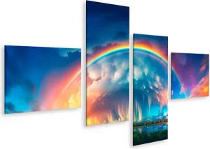 islandburner Leinwandbild Regenbogen erstreckt sich über