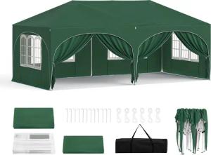 Woltu Pavillon, mit 2 Seitenteilen, 3x6