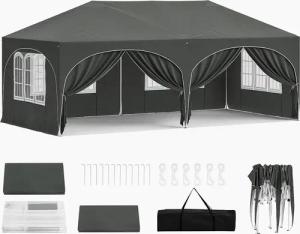 Woltu Pavillon, mit 2 Seitenteilen, 3x6