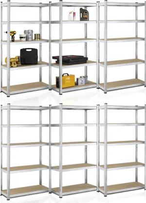 Juskys Schwerlastregal Basic, 6-tlg., Regalsystem mit