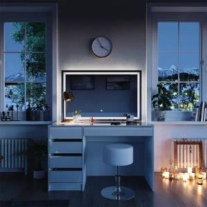 Vicco Schminktisch Sherry, Weiß/Gold, 120 cm