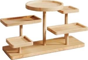 Jumpeak Standregal Hölzerner Verkaufsständ,Mehrstöckiger Lagerungsständer, Ornamentständer,