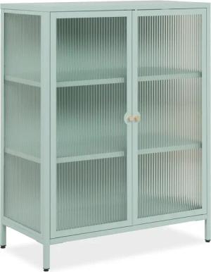 Finori Vitrine in mintgrün, Stahl -