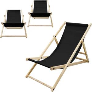 ECD Germany Gartenliege Holz Beachstuhl klappbarer
