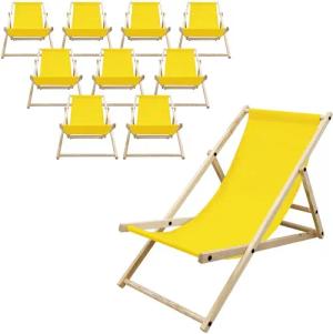 ECD Germany Gartenliege Holz Beachstuhl klappbarer