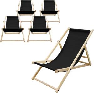 ECD Germany Gartenliege Holz Beachstuhl klappbarer