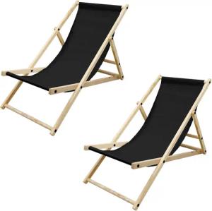 ECD Germany Gartenliege Holz Beachstuhl klappbarer