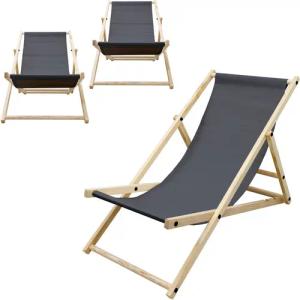 ECD Germany Gartenliege Holz Beachstuhl klappbarer