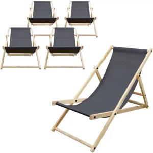 ECD Germany Gartenliege Holz Beachstuhl klappbarer