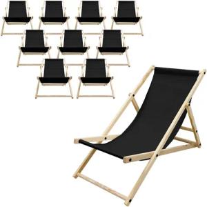 ECD Germany Gartenliege Holz Beachstuhl klappbarer