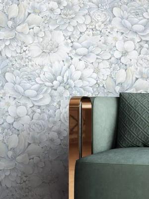 Newroom Vliestapete, Blau Tapete Floral Blumen