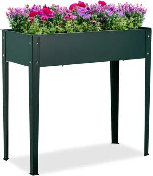 relaxdays Hochbeet Grünes Hochbeet aus Metall
