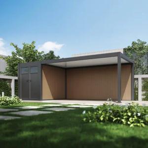 Weide Anlehncarport Weide WPC Holz Optik