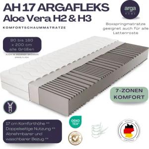 Komfortschaummatratze ARGAFLEKS, Aloe Vera 7 Zonen