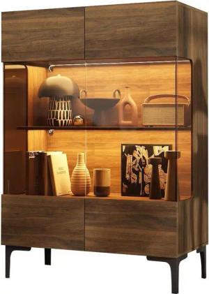 FUFU&GAGA Glasvitrine Vitrinenschrank mit Glastüren und