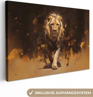 OneMillionCanvasses® Leinwandbild Löwe - Gemalt -